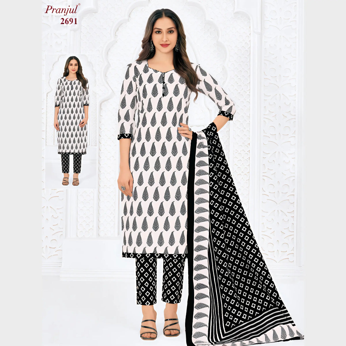 Pranjul Cotton Straight Pant Salwar Suit - P2691