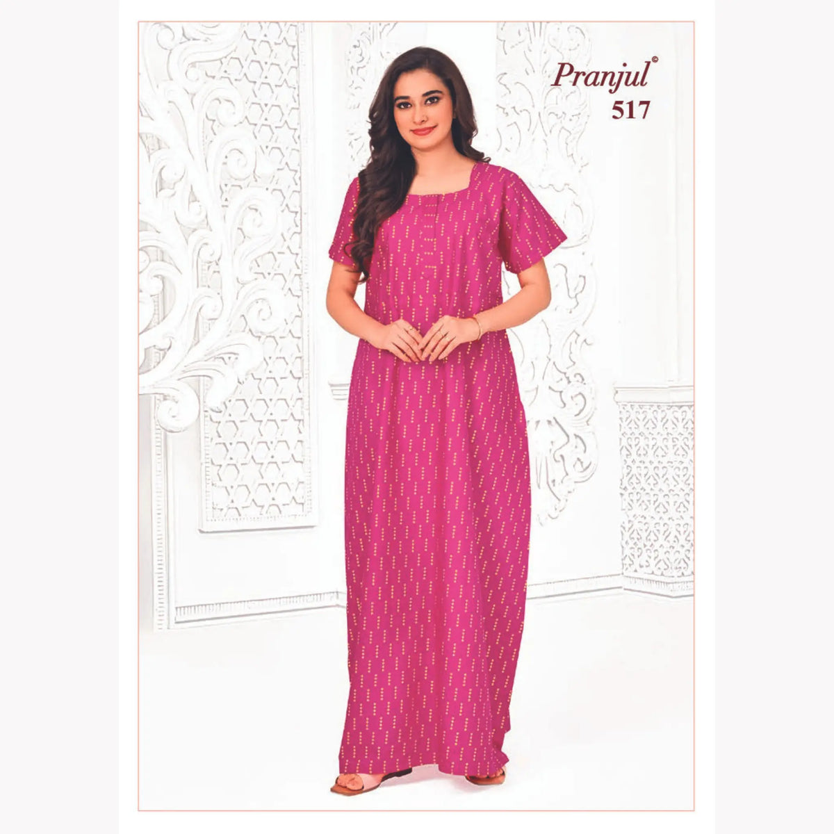 Pranjul Long Cotton Nighties 517 Main image