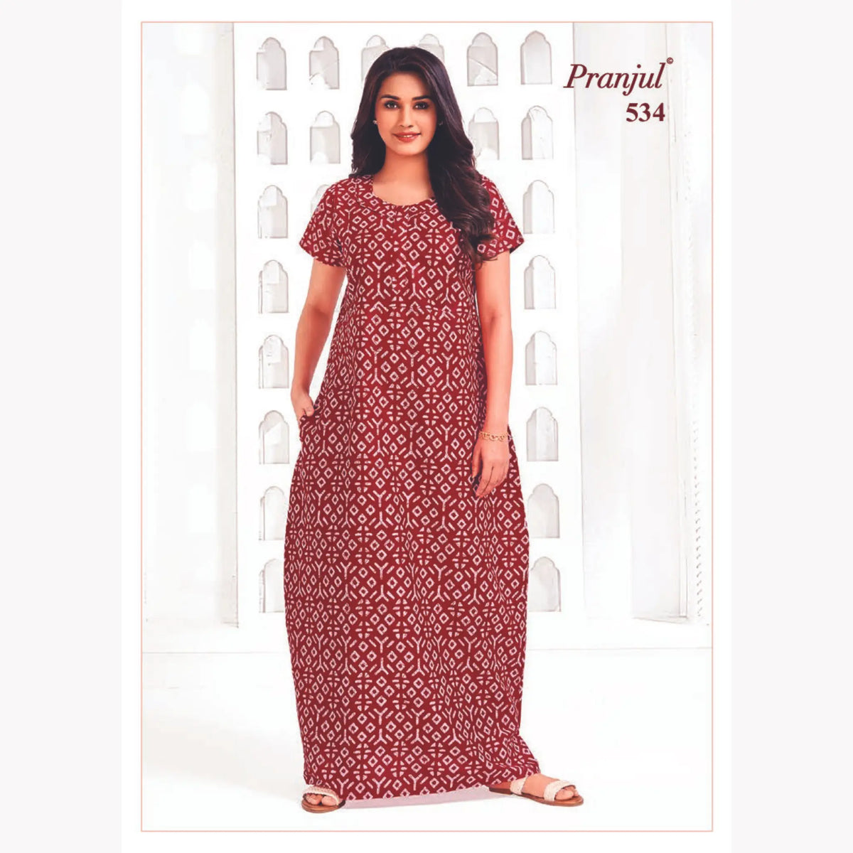 Pranjul Long Cotton Nighties 534 Main image