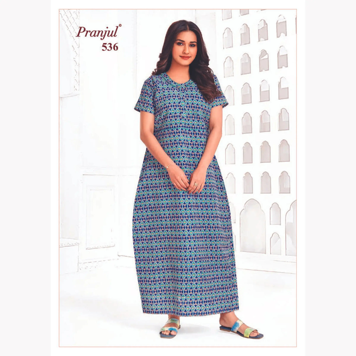 Pranjul Long Cotton Nighties 536 Main image