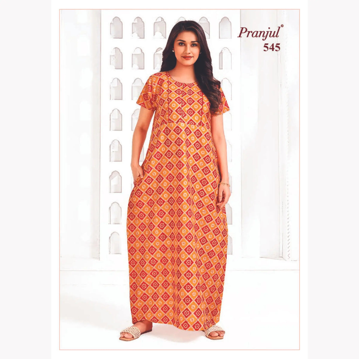 Pranjul Long Cotton Nighties PN545