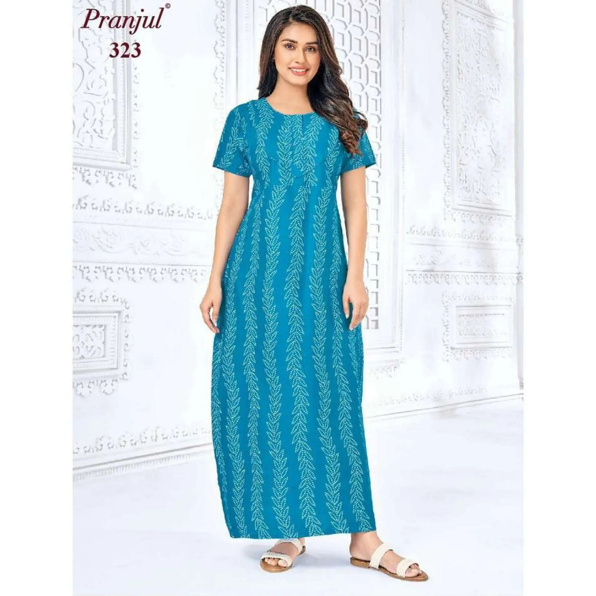 Pranjul Pure Cotton Long Nighties 323 Main image