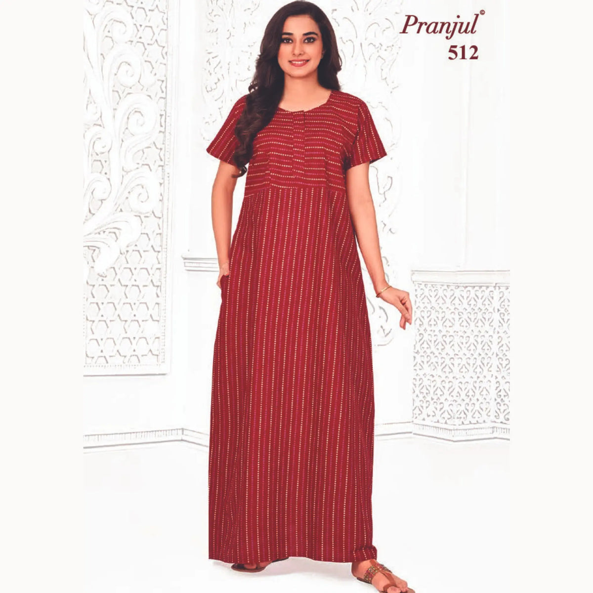 Pranjul Pure Cotton Long Nighties 512