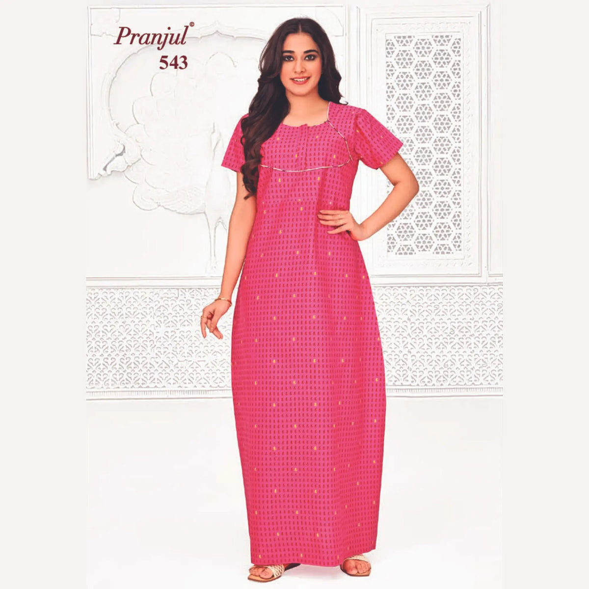 Pranjul Pure Cotton Long Nighties 543 Main image