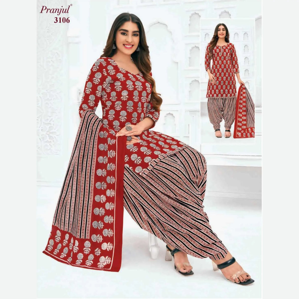 Pranjul Pure Cotton Readymade Churidar - Patiala Pant - P3106 Main image