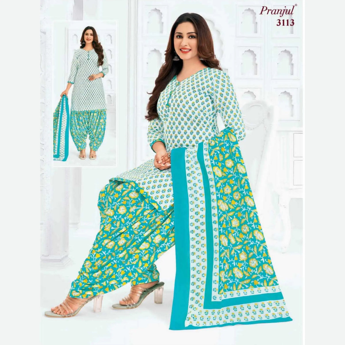 Pranjul Pure Cotton Readymade Churidar - Patiala Pant - P3113 Main image