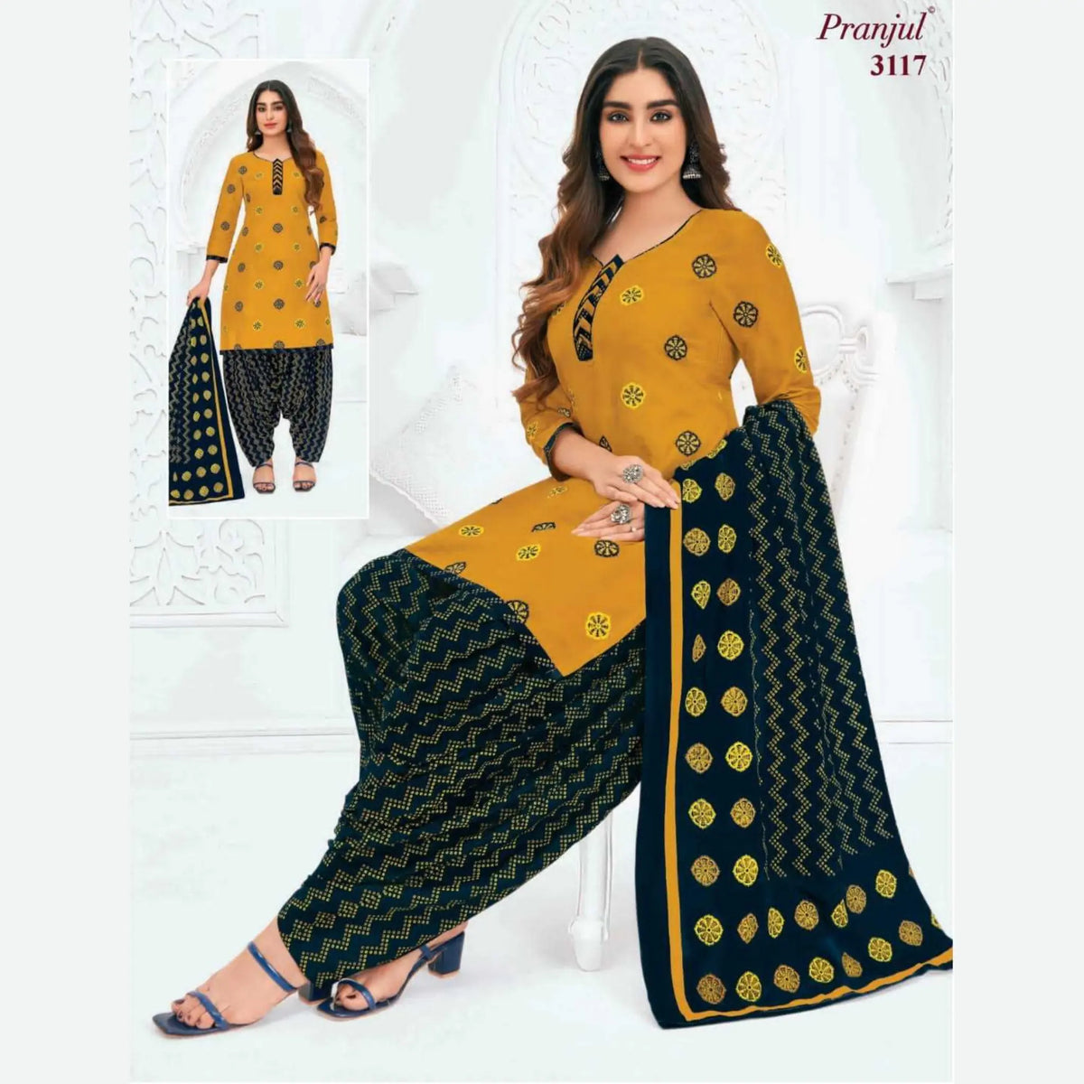 Pranjul Pure Cotton Readymade Churidar - Patiala Pant - P3117 Main image