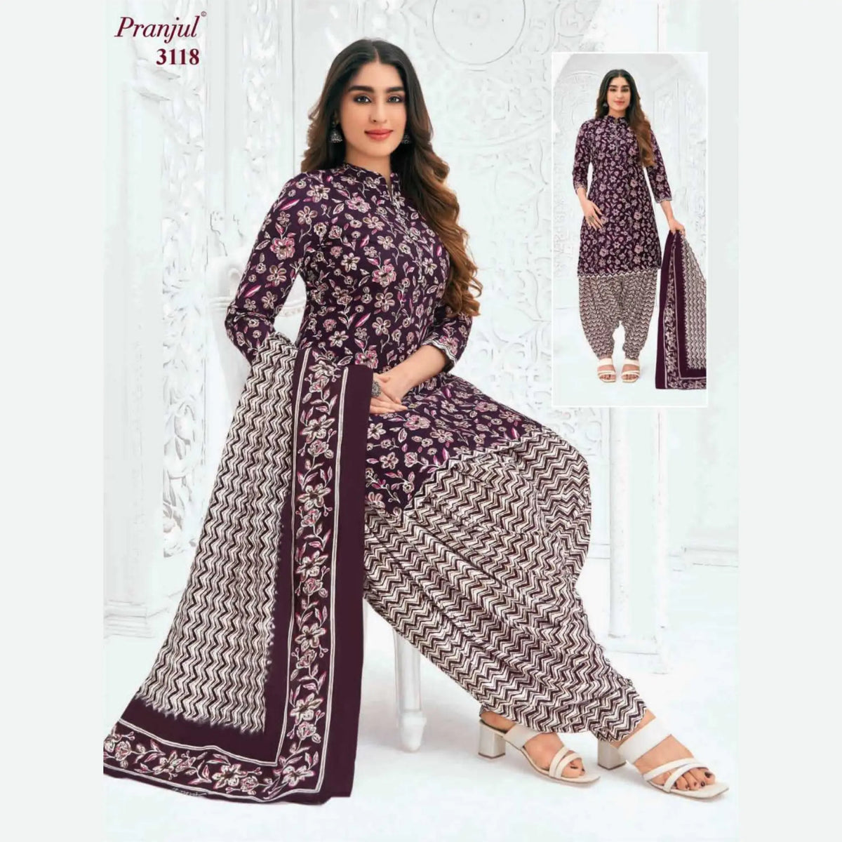 Pranjul Pure Cotton Readymade Churidar - Patiala Pant - P3118 Main image