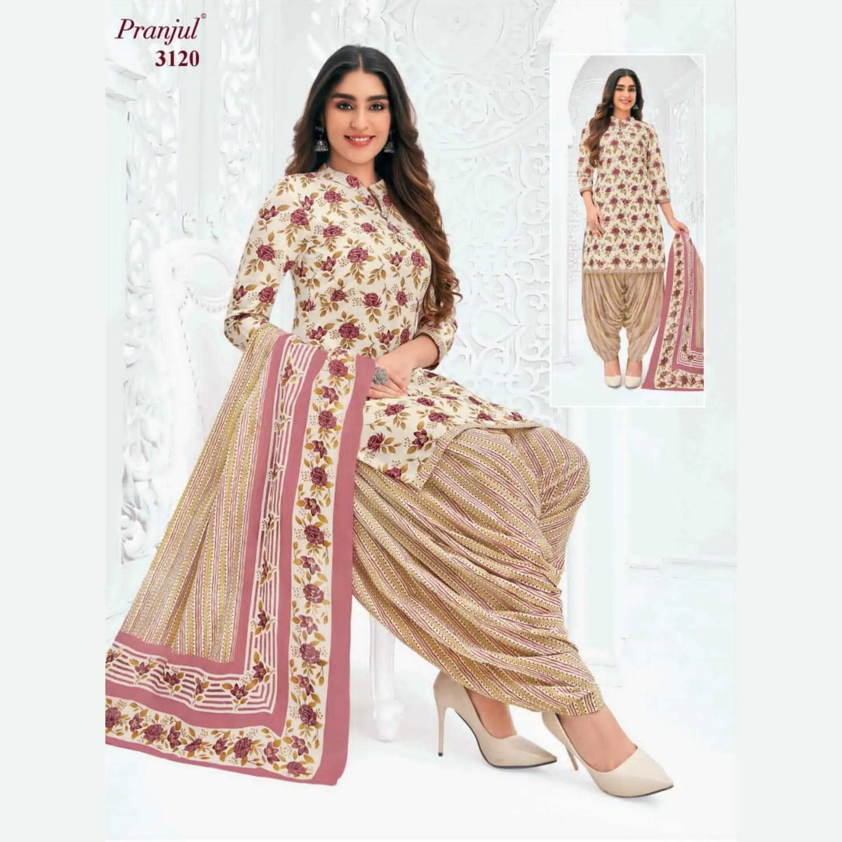 Pranjul Pure Cotton Readymade Churidar - Patiala Pant - P3120 Main image