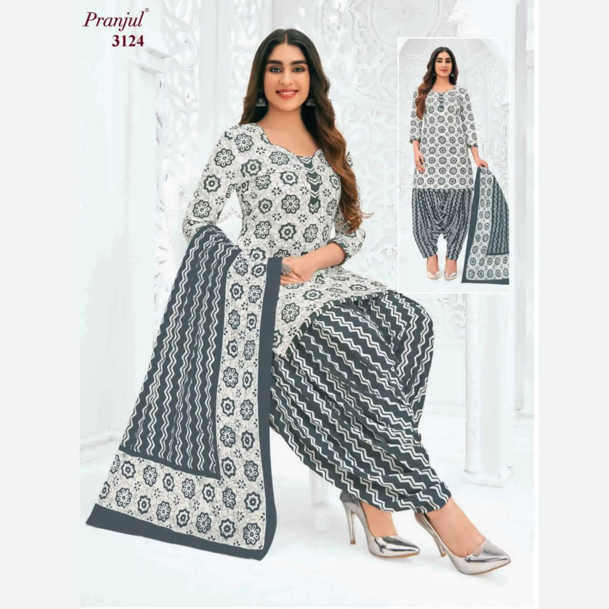 Pranjul Pure Cotton Readymade Churidar - Patiala Pant - P3124 Main image