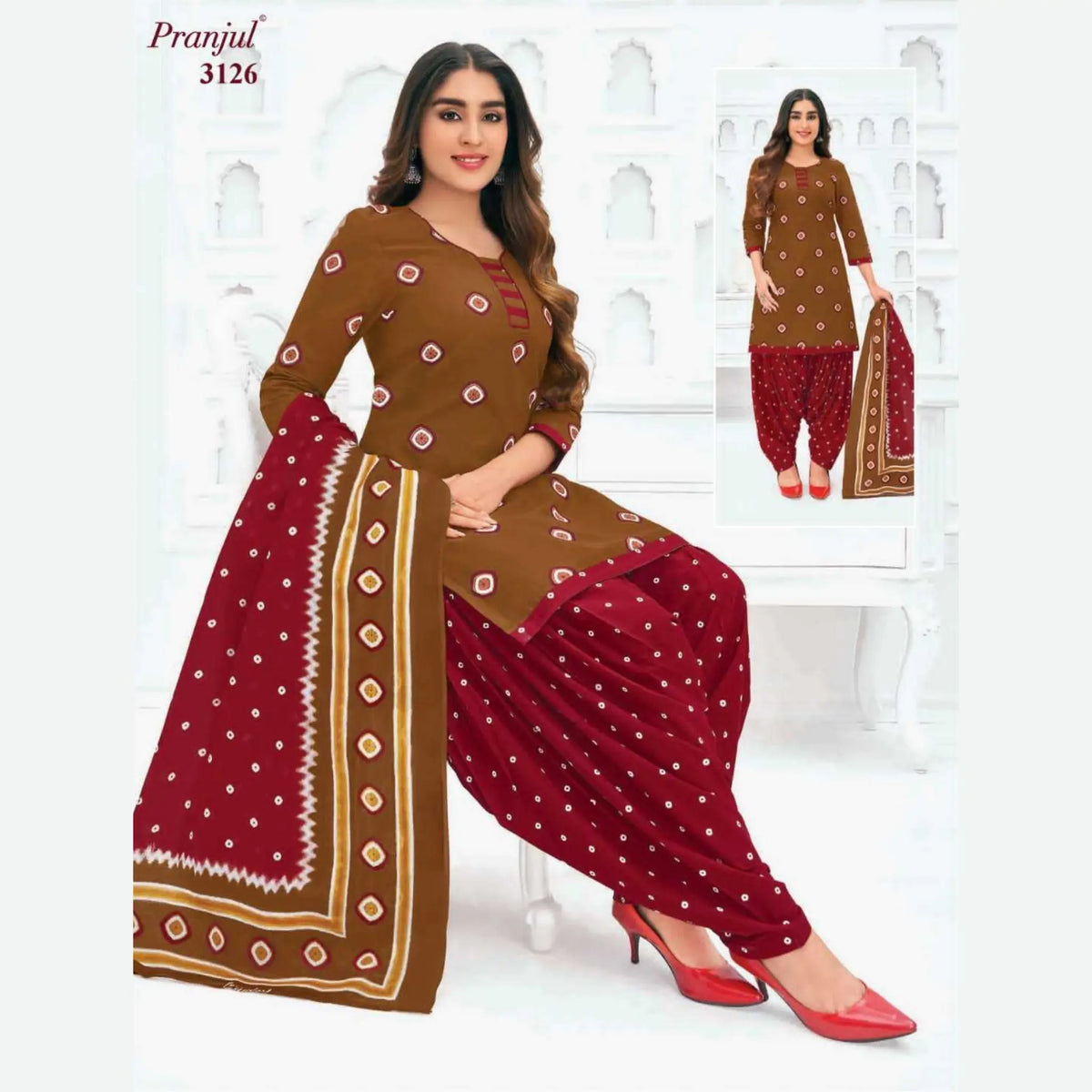 Pranjul Pure Cotton Readymade Churidar - Patiala Pant - P3126 Main image