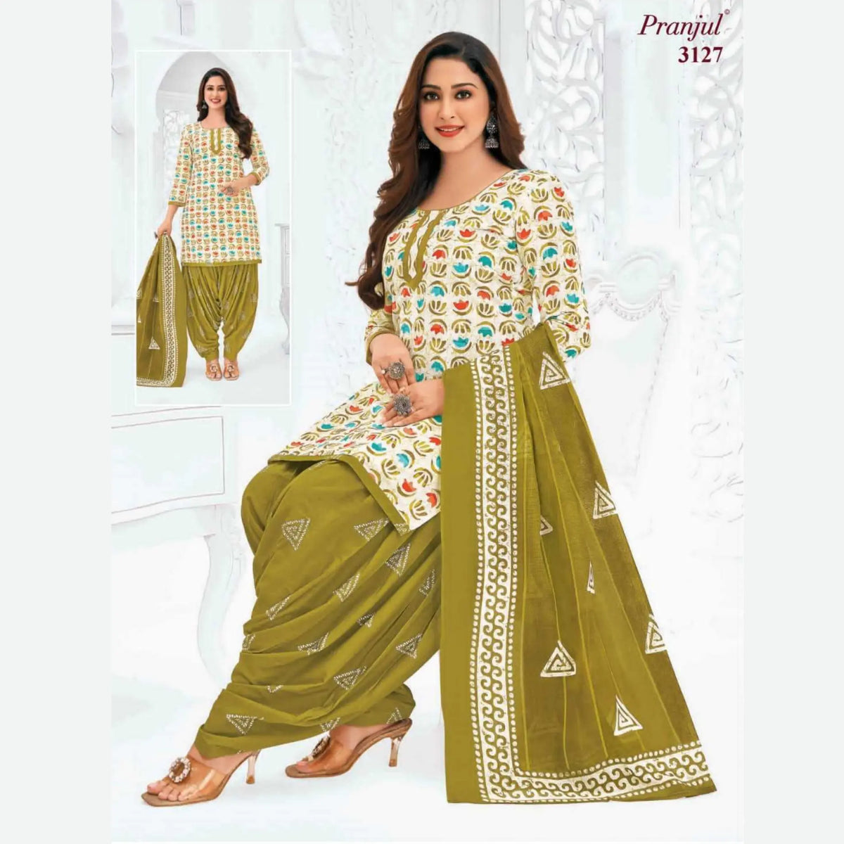 Pranjul Pure Cotton Readymade Churidar - Patiala Pant - P3127 Main image
