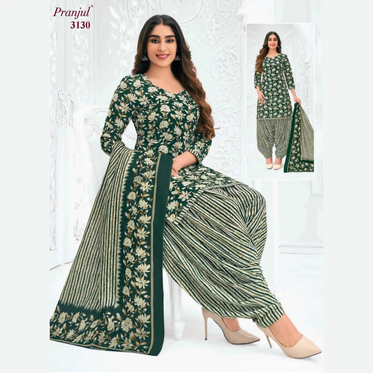 Pranjul Pure Cotton Readymade Churidar - Patiala Pant - P3130 Main image