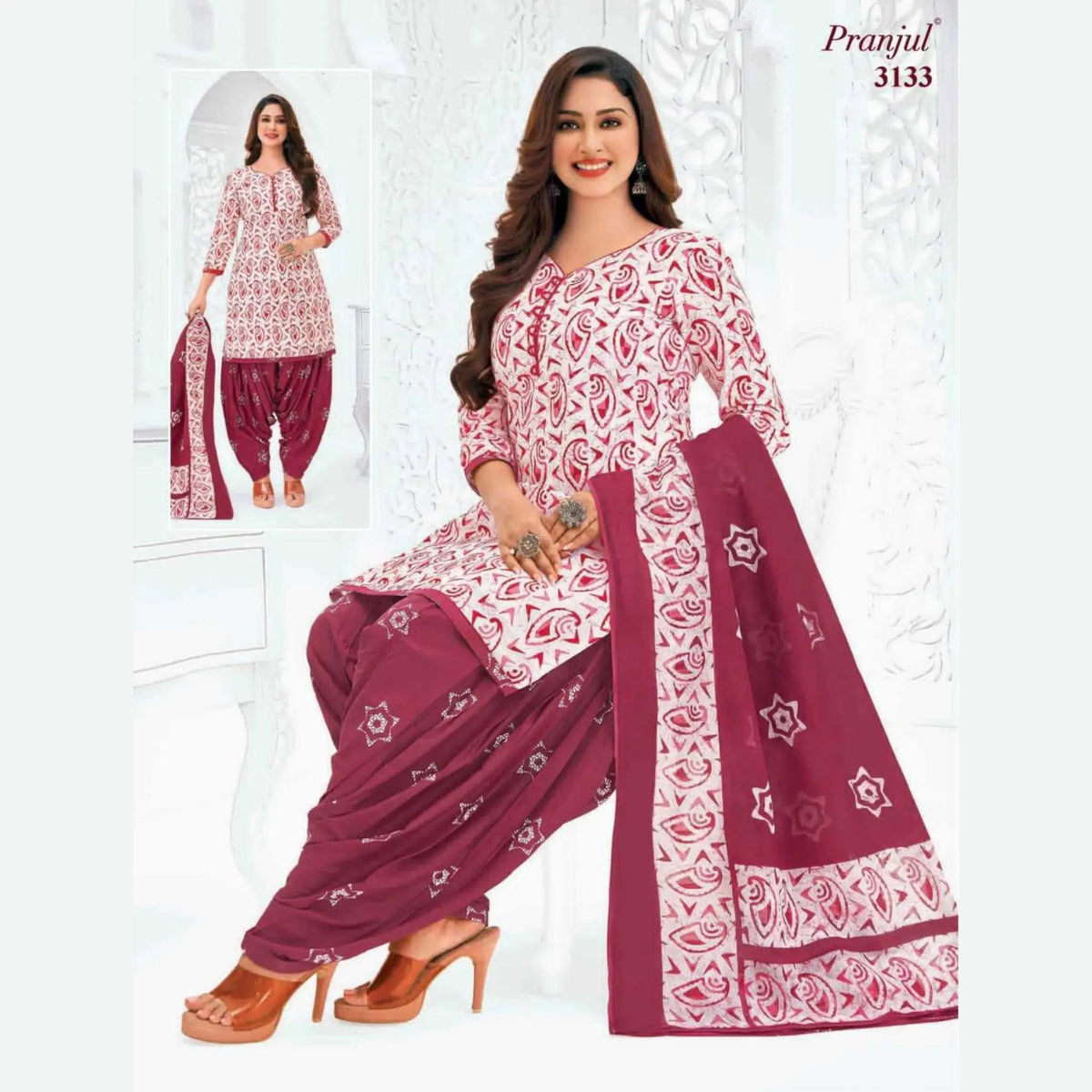 Pranjul Pure Cotton Readymade Churidar - Patiala Pant - P3133 Main image