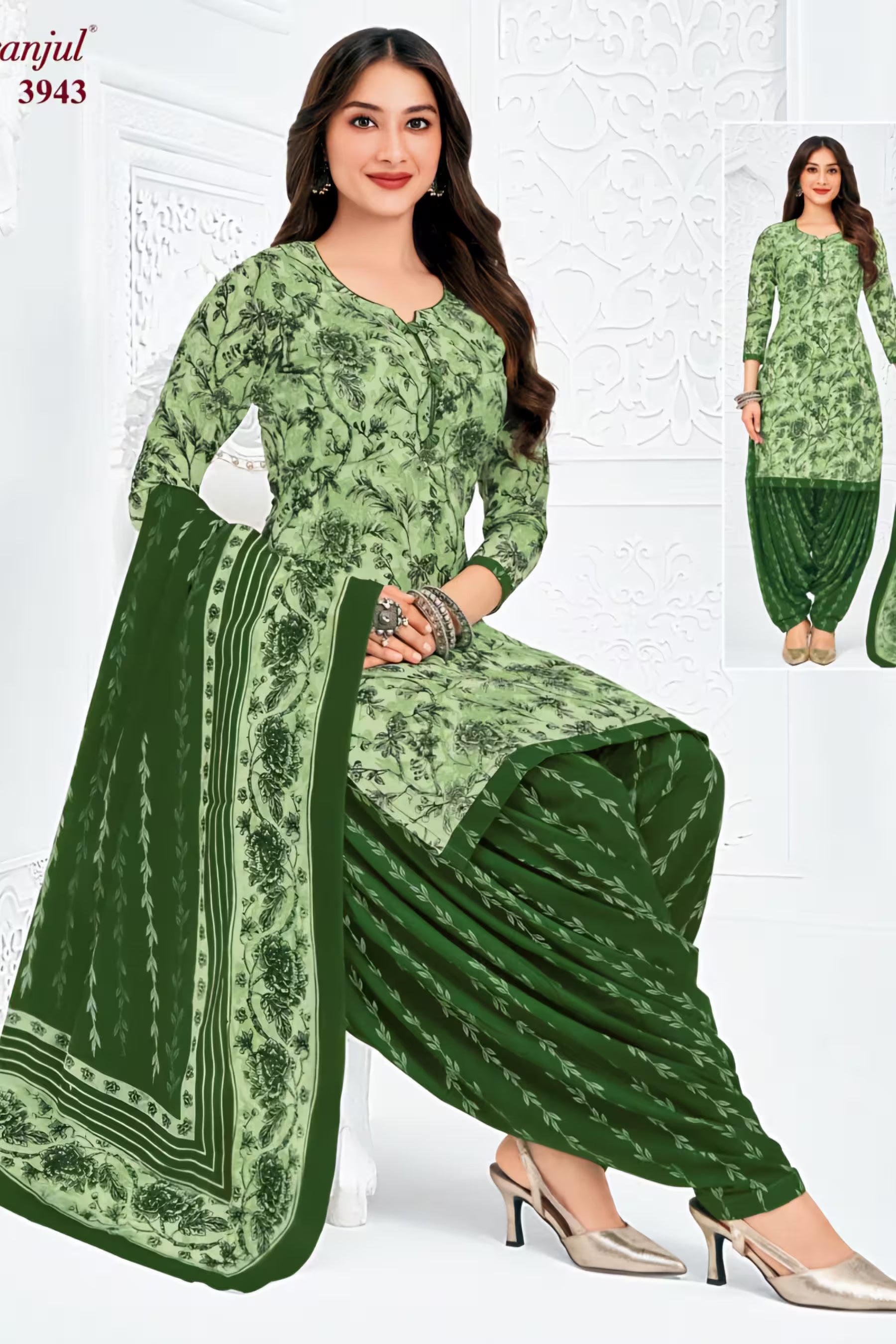 Pranjul - Cotton Printed Readymade Salwar Suit With Patiala Pant and Dupatta - P3943