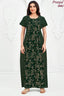 Pranjul 2003 dark green paisley printed cotton nighty for women | Bavis Clothing