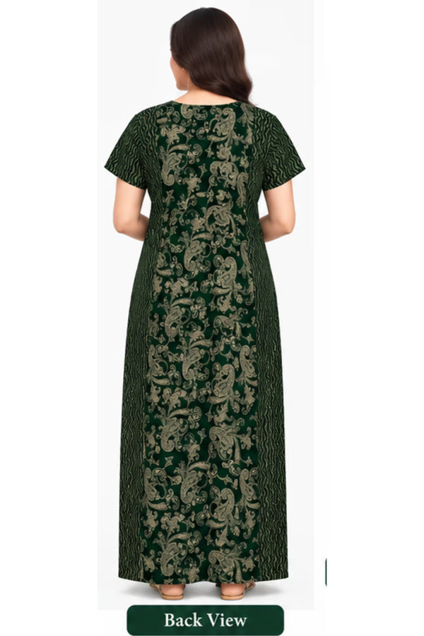 Pranjul 2003 floral printed nighty back view | Bavis Clothing