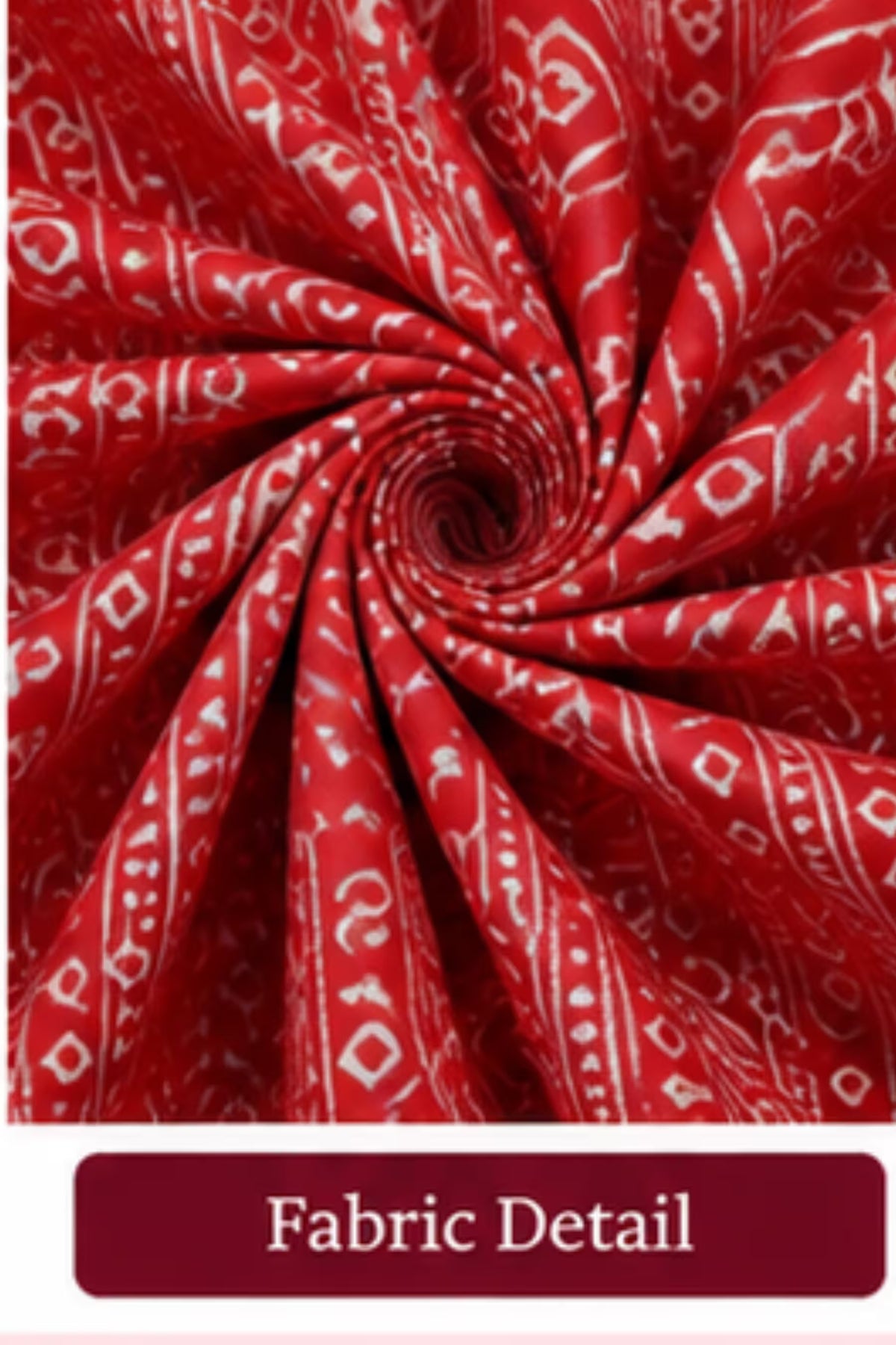 Fabric Detail - Pranjul 2018 Printed Cotton Nighty for Women – Red Geometric Full Length | Bavis Clothing