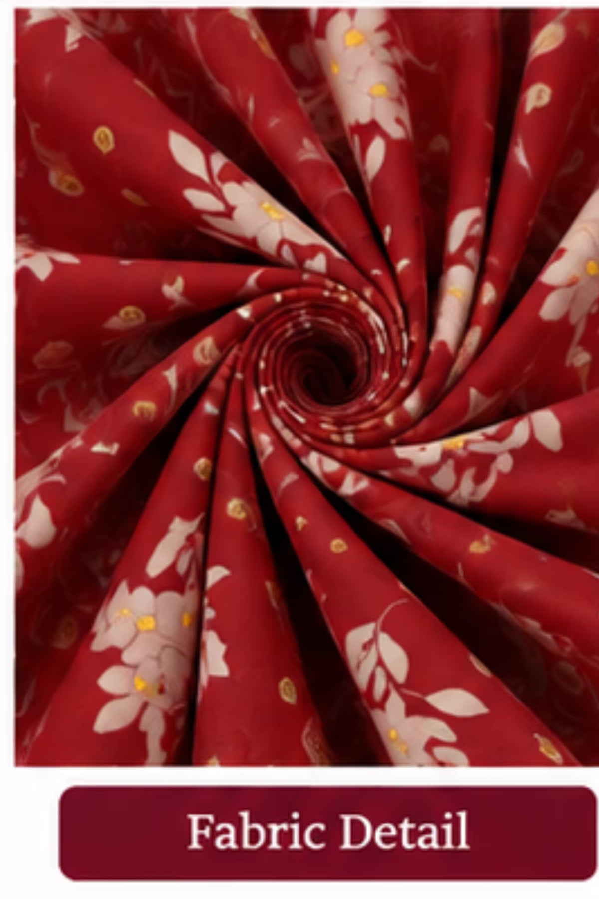 Fabric Detail - Pranjul 2019 Floral Printed Cotton Nighty for Women – Maroon Full Length | Bavis Clothing