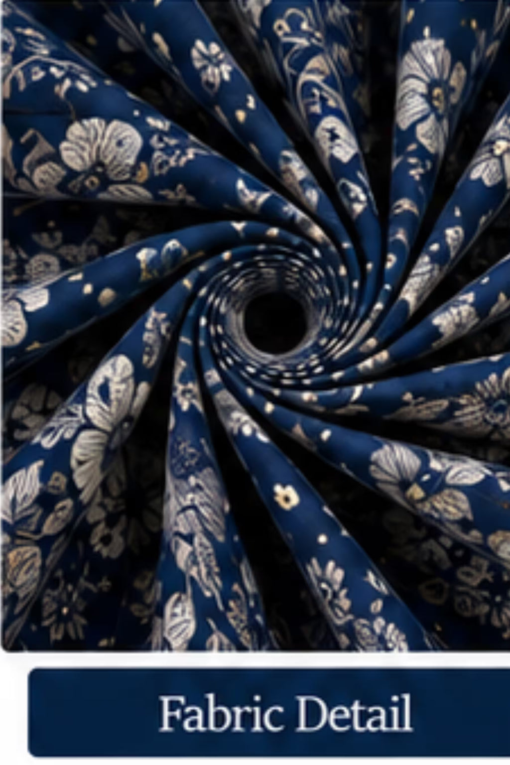 Fabric Detail - Pranjul 2076 Navy Blue Floral Printed Nighty for Women – Full Length Nightgown | Bavis Clothing