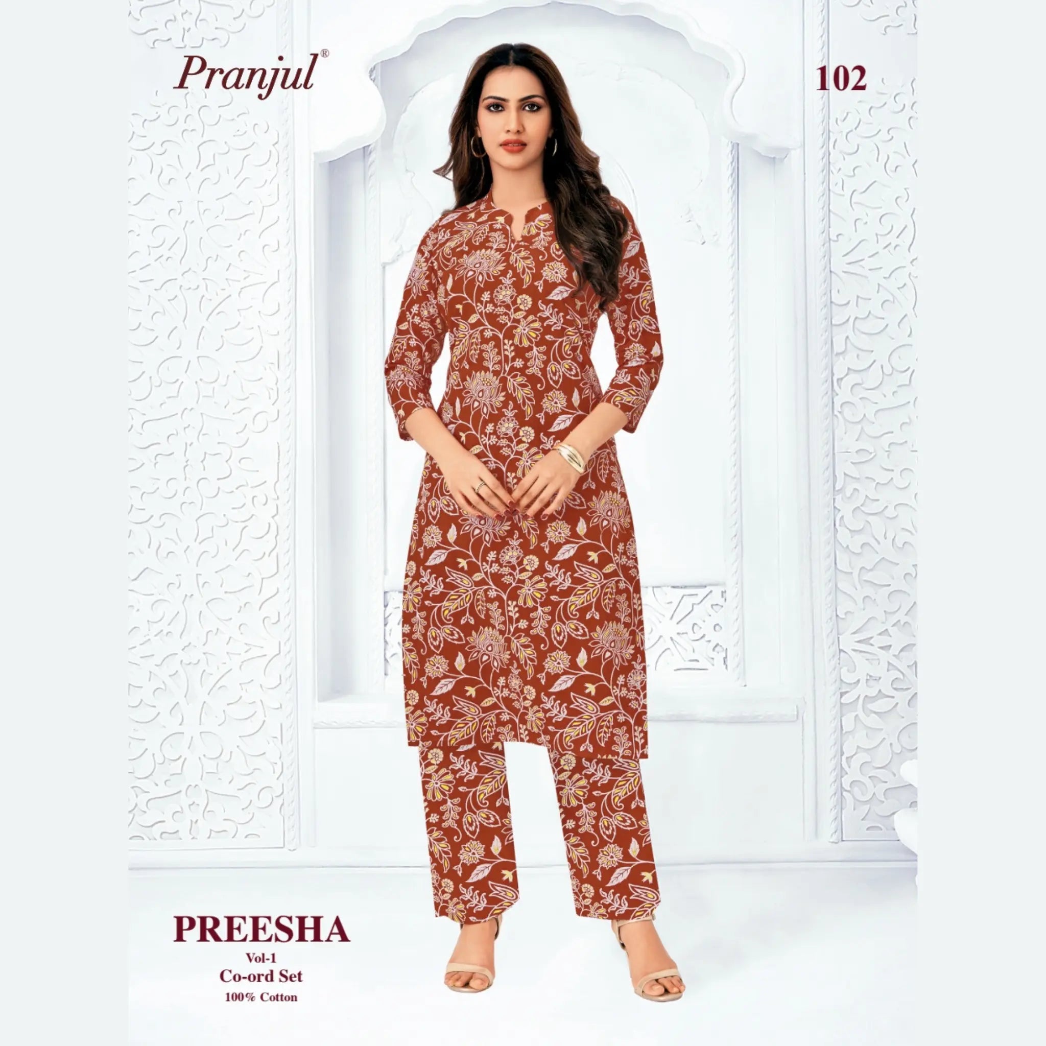 Pranjul Brand - Cotton Co - Ord Set - P102