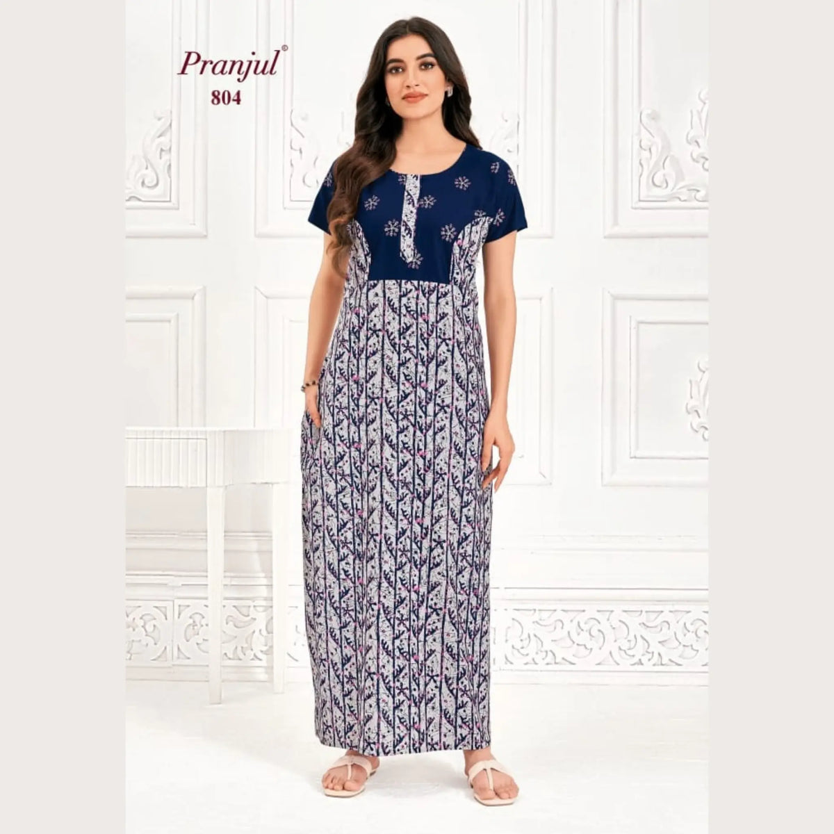 Pranjul Brand Pure Cotton Nighties 804 Main image