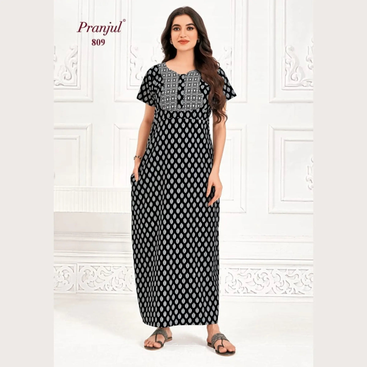 Pranjul Brand Pure Cotton Nighties 809 Main image