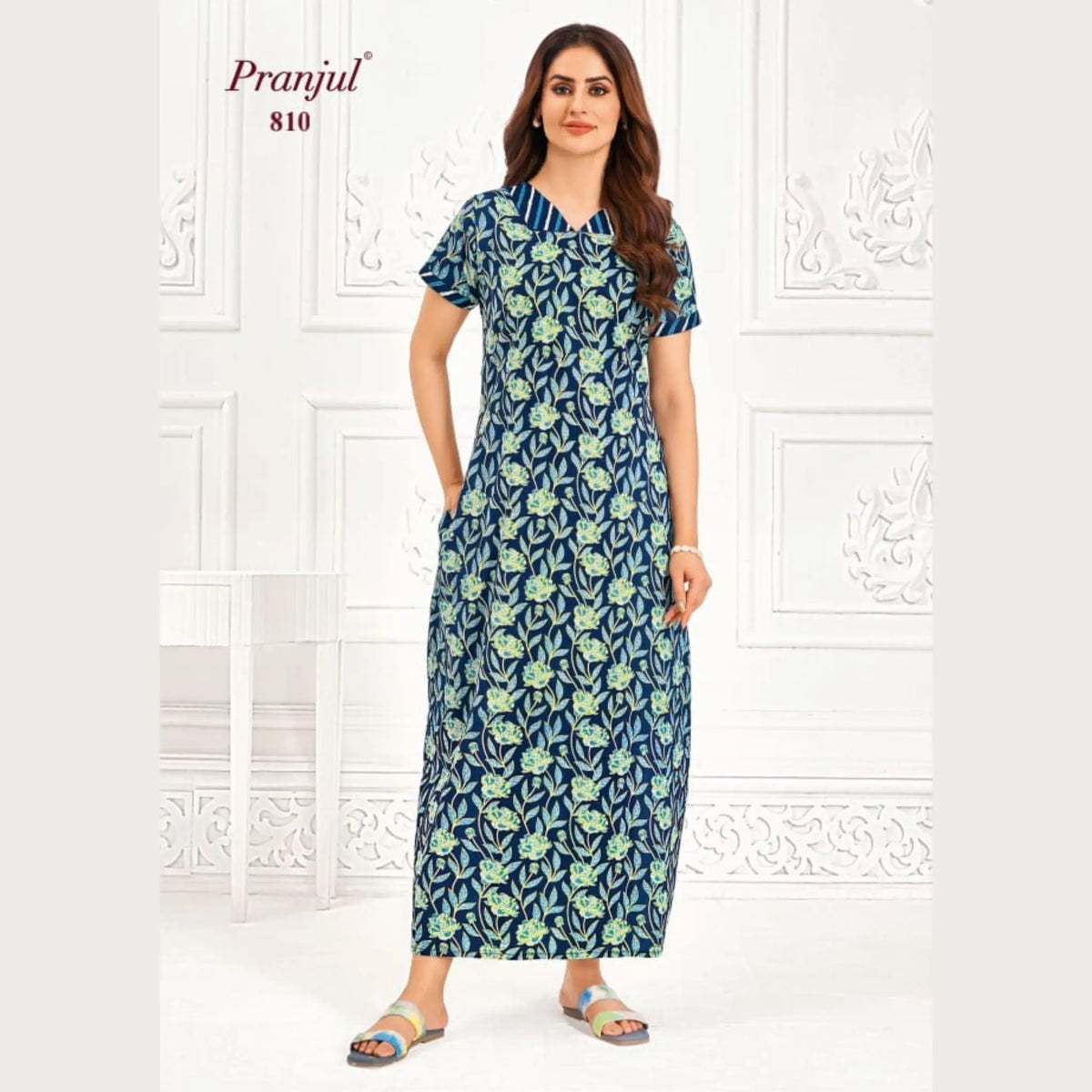 Pranjul Brand Pure Cotton Nighties 810 Main image