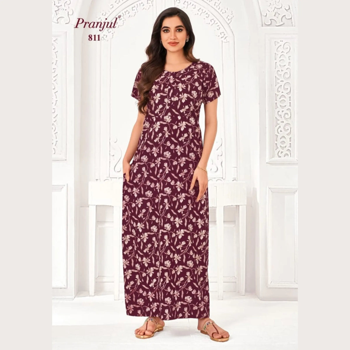 Pranjul Brand Pure Cotton Nighties 811 Main image