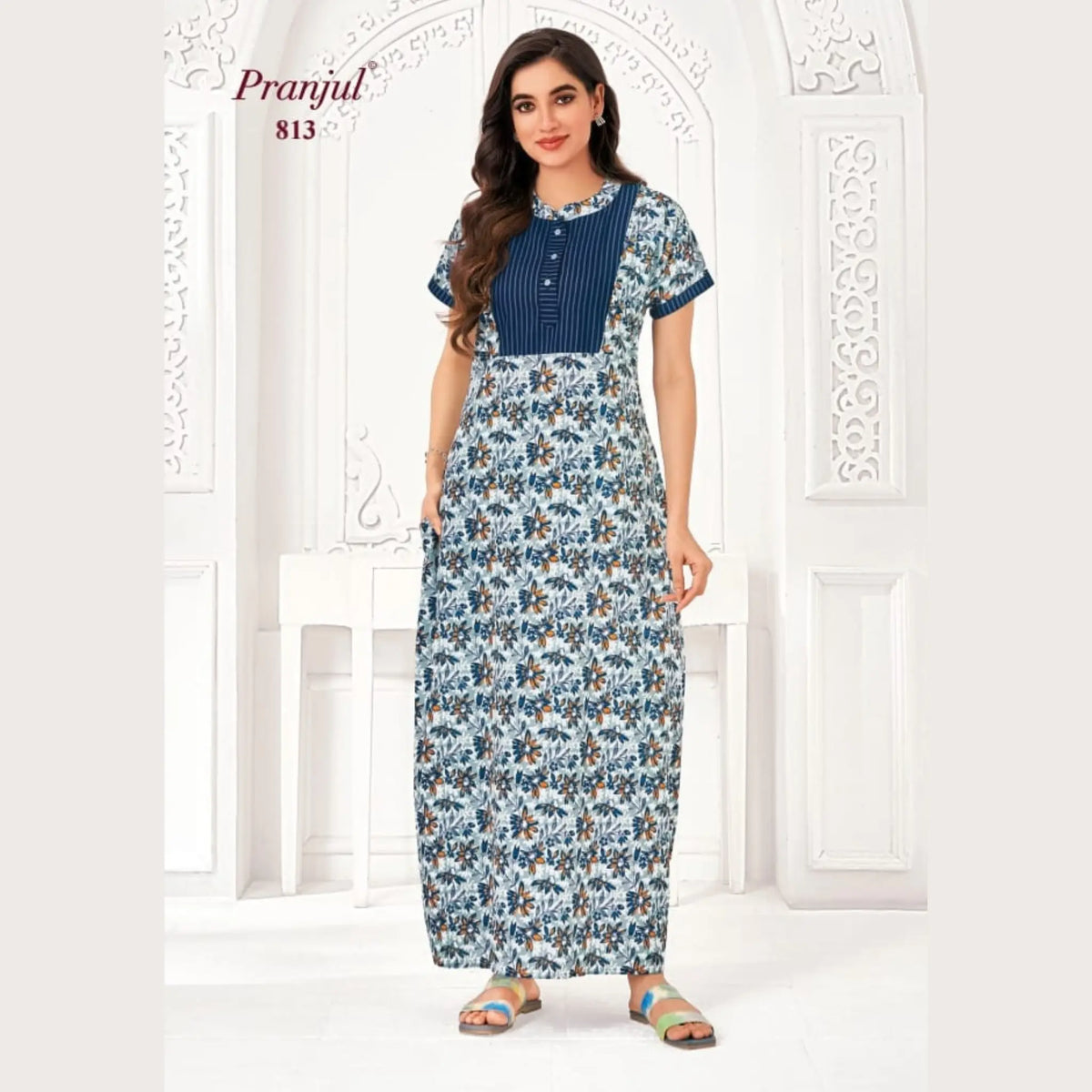 Pranjul Brand Pure Cotton Nighties 813 Main image