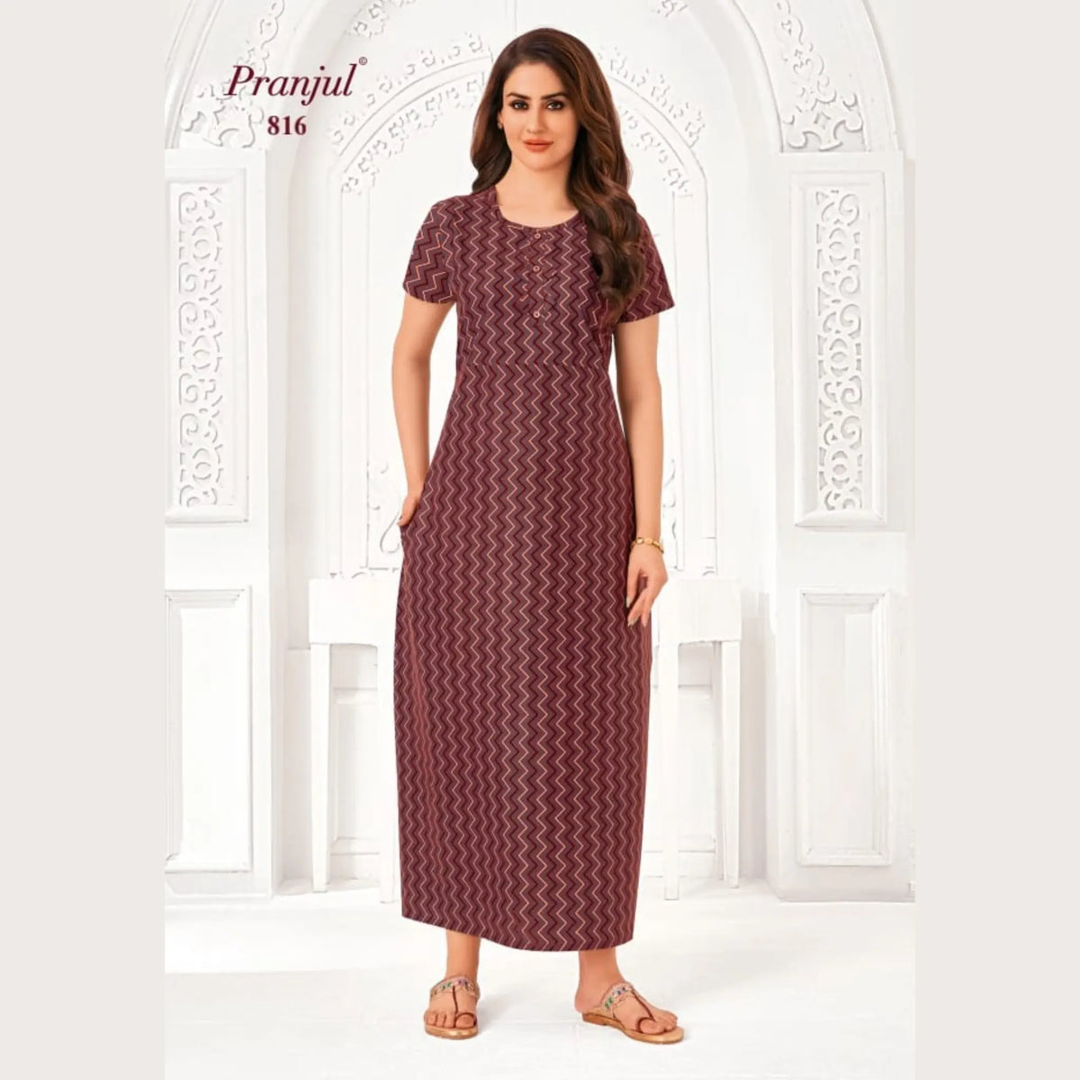 Pranjul Brand Pure Cotton Nighties 816 Main image