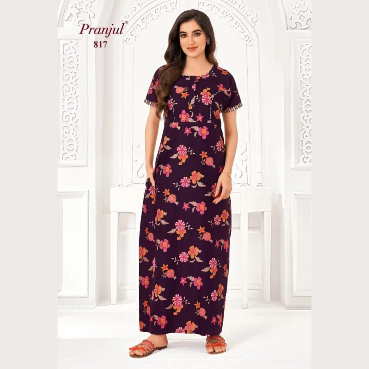 Pranjul Brand Pure Cotton Nighties 817 Main image