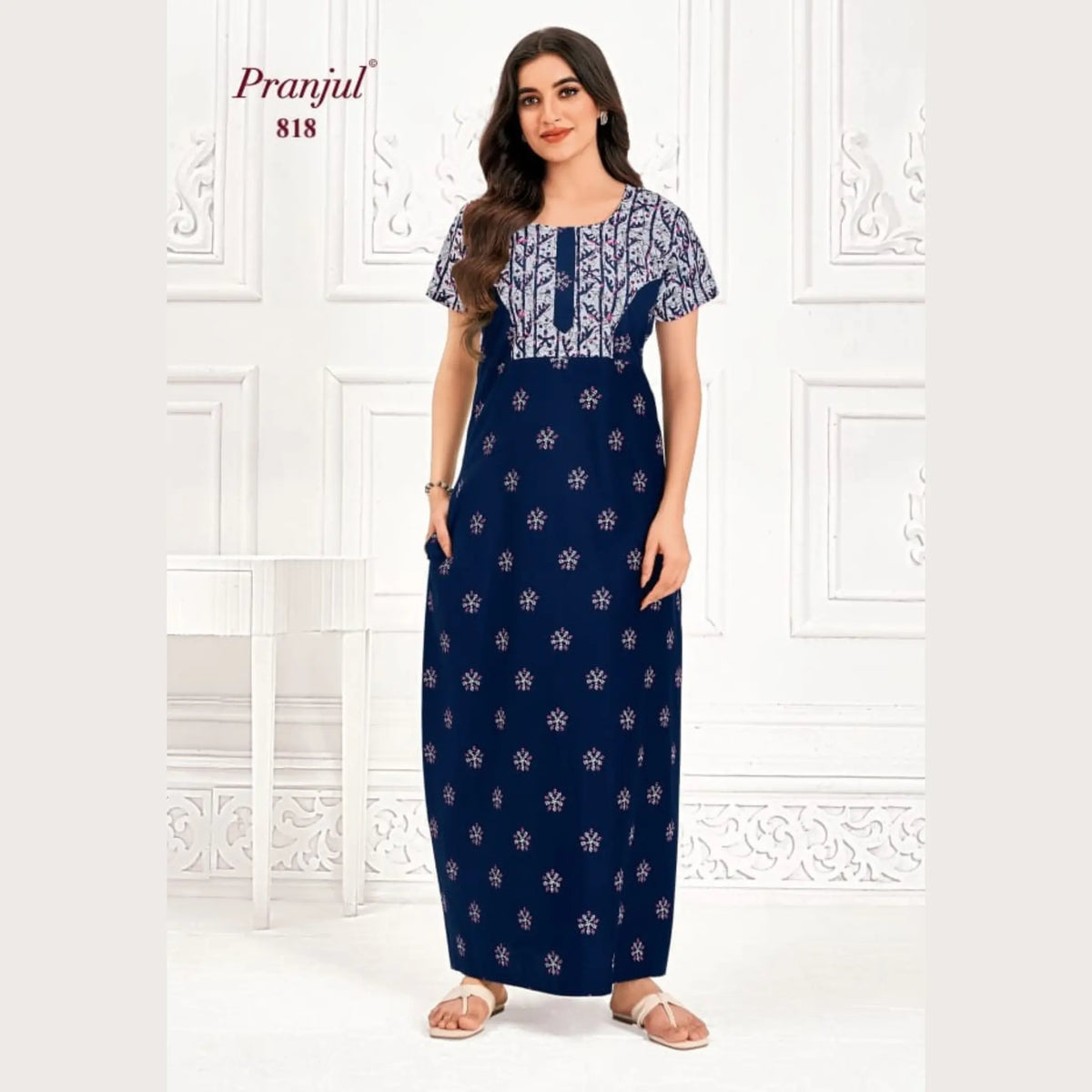 Pranjul Brand Pure Cotton Nighties 818 Main image