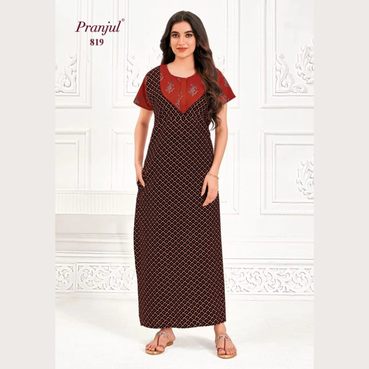 Pranjul Brand Pure Cotton Nighties 819 Main image