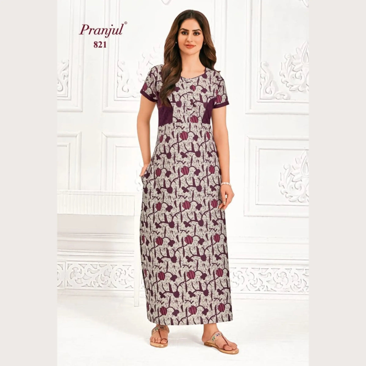 Pranjul Brand Pure Cotton Nighties 821 Main image