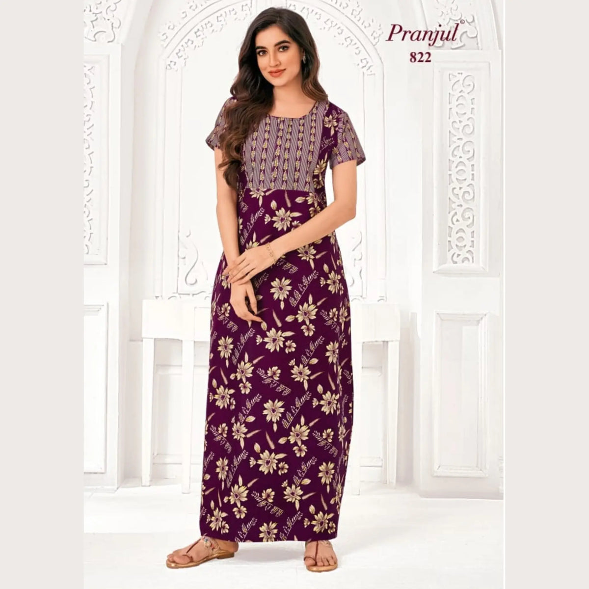 Pranjul Brand Pure Cotton Nighties 822 Main image