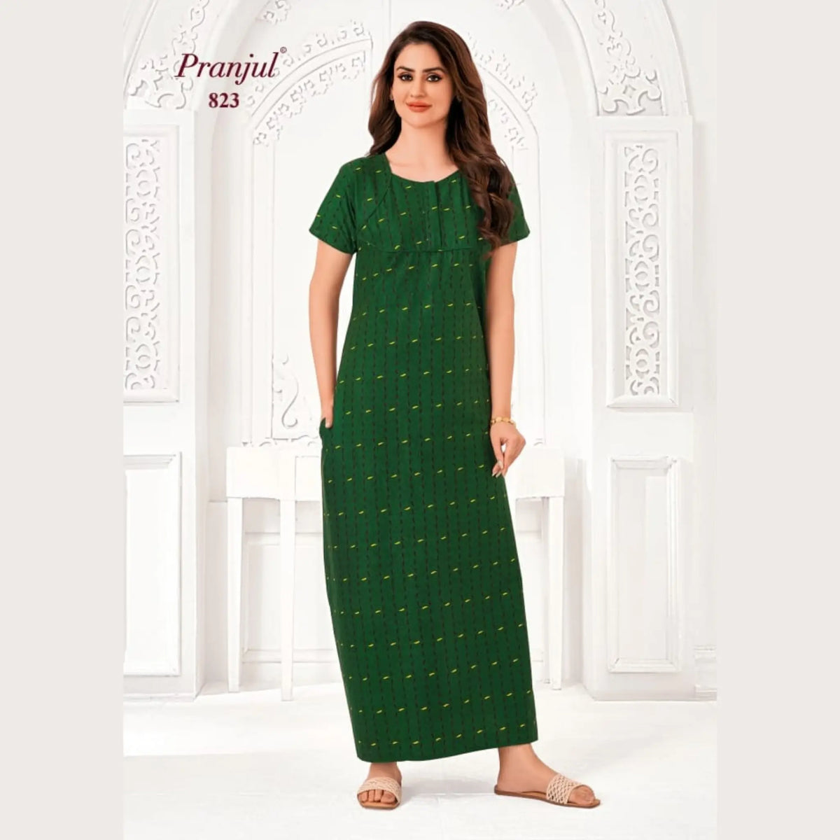 Pranjul Brand Pure Cotton Nighties 823 Main image