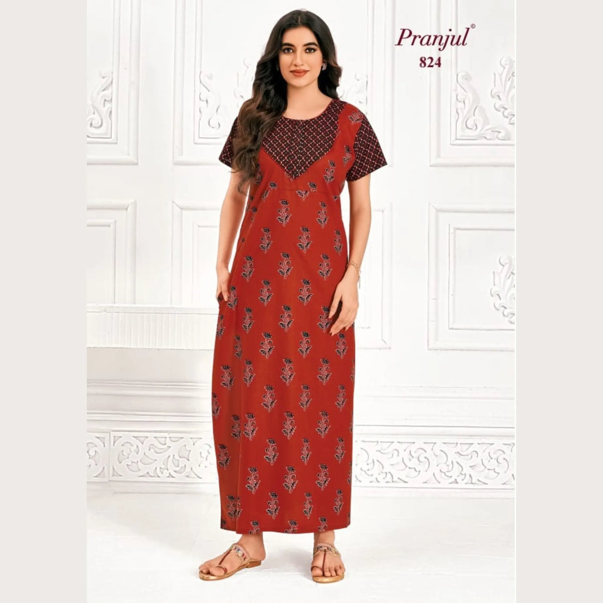 Pranjul Brand Pure Cotton Nighties 824 Main image