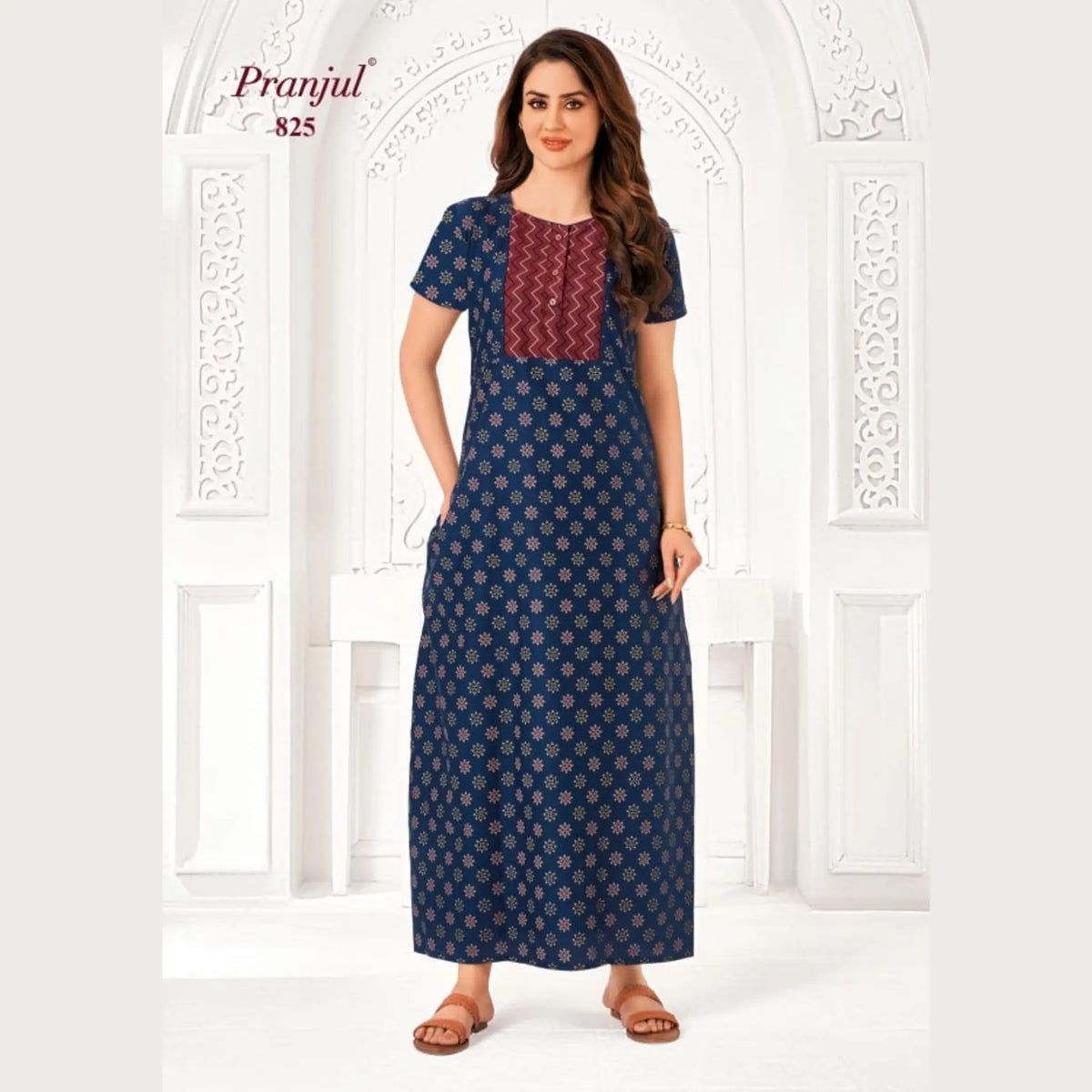 Pranjul Brand Pure Cotton Nighties 825 Main image
