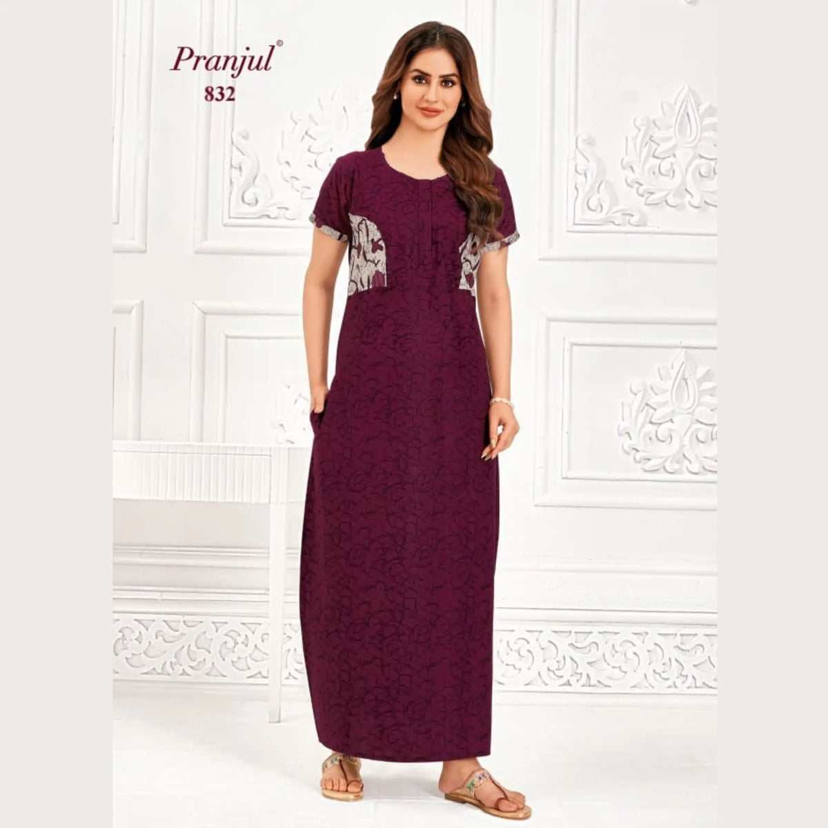 Pranjul Brand Pure Cotton Nighties 832 Main image