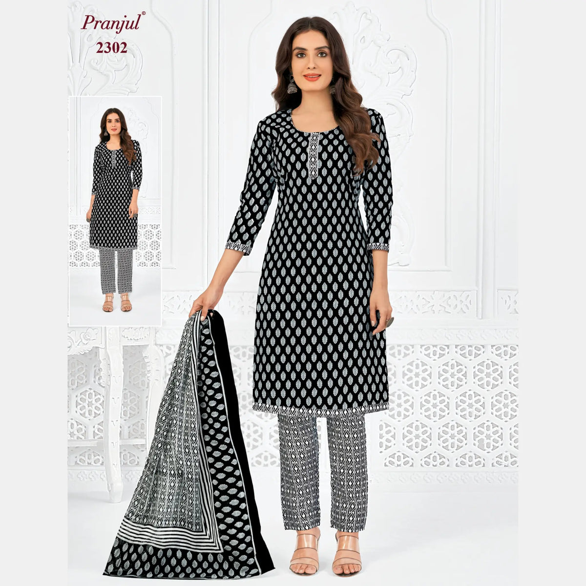 Pranjul Brand Pure Cotton Readymade Churidar - Straight Pant Model - P2302