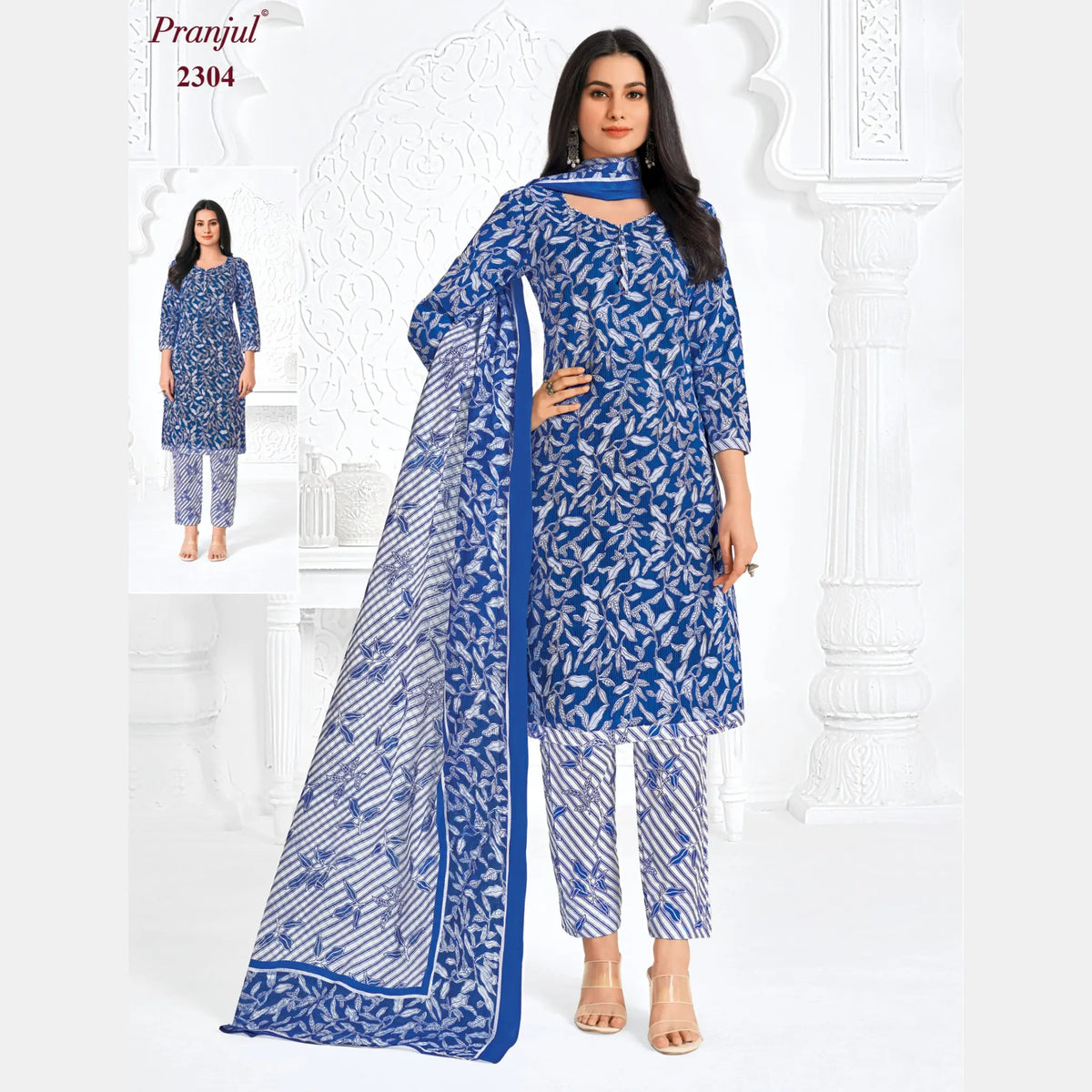 Pranjul Brand Pure Cotton Readymade Churidar - Straight Pant Model - P2304 Main image