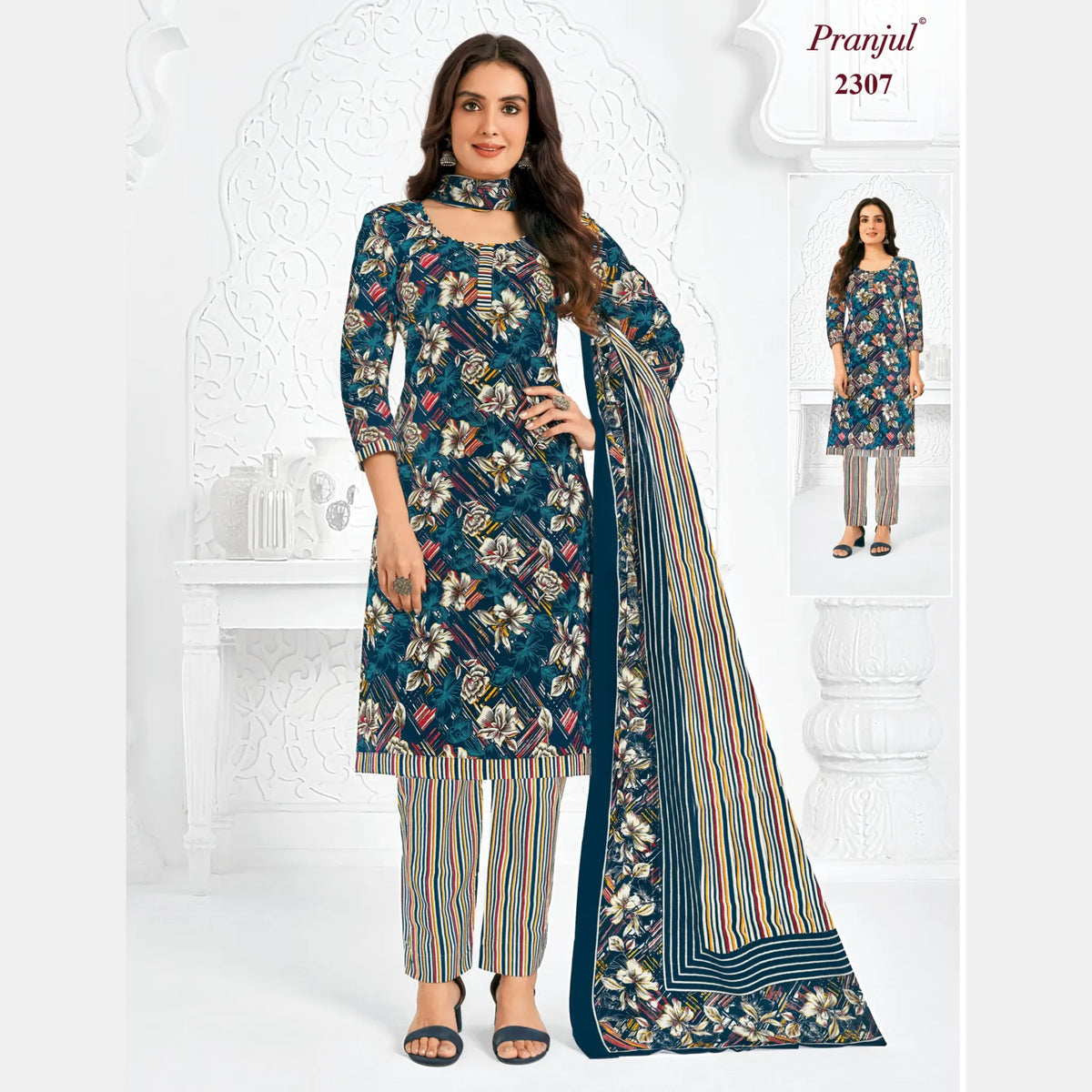 Pranjul Brand Pure Cotton Readymade Churidar - Straight Pant Model - P2307