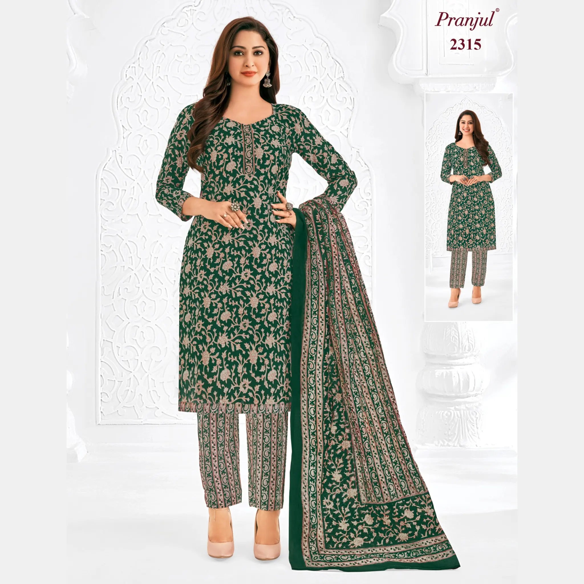 Pranjul Brand Pure Cotton Readymade Churidar - Straight Pant Model - P2315