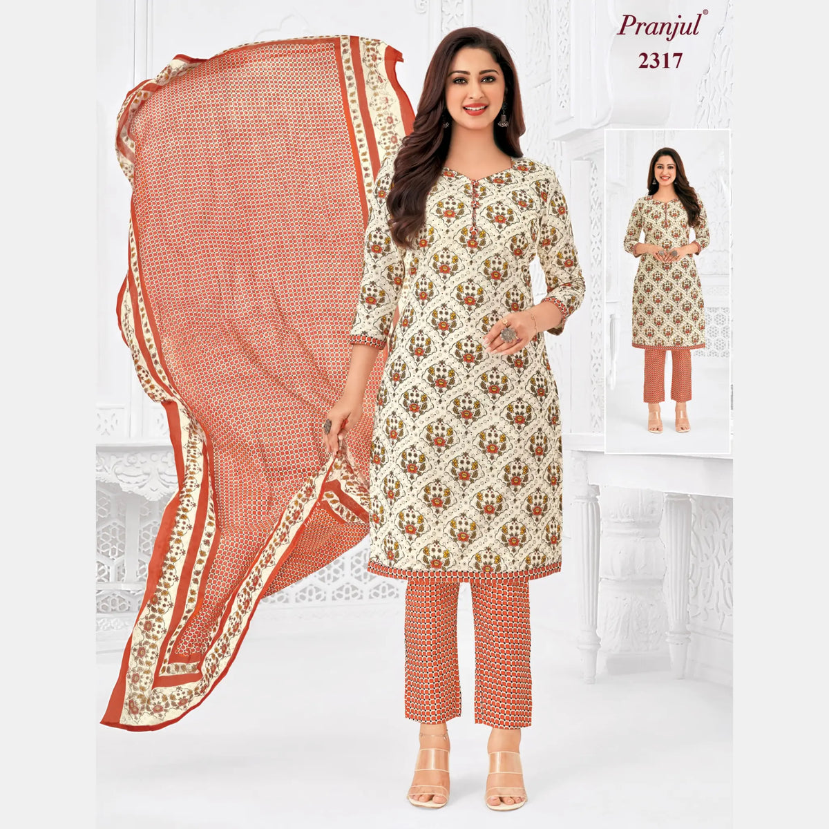 Pranjul Brand Pure Cotton Readymade Churidar - Straight Pant Model - P2317