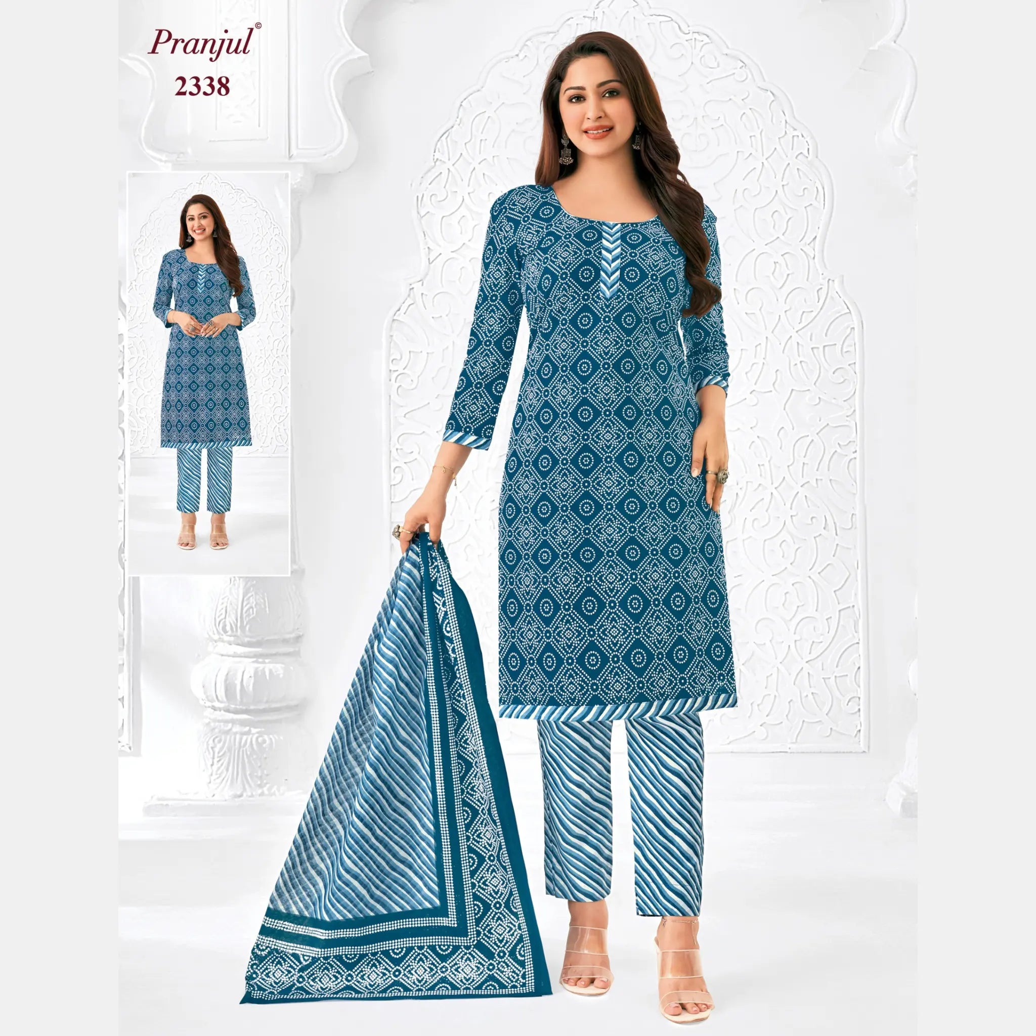 Pranjul Brand Pure Cotton Readymade Churidar - Straight Pant Model - P2338