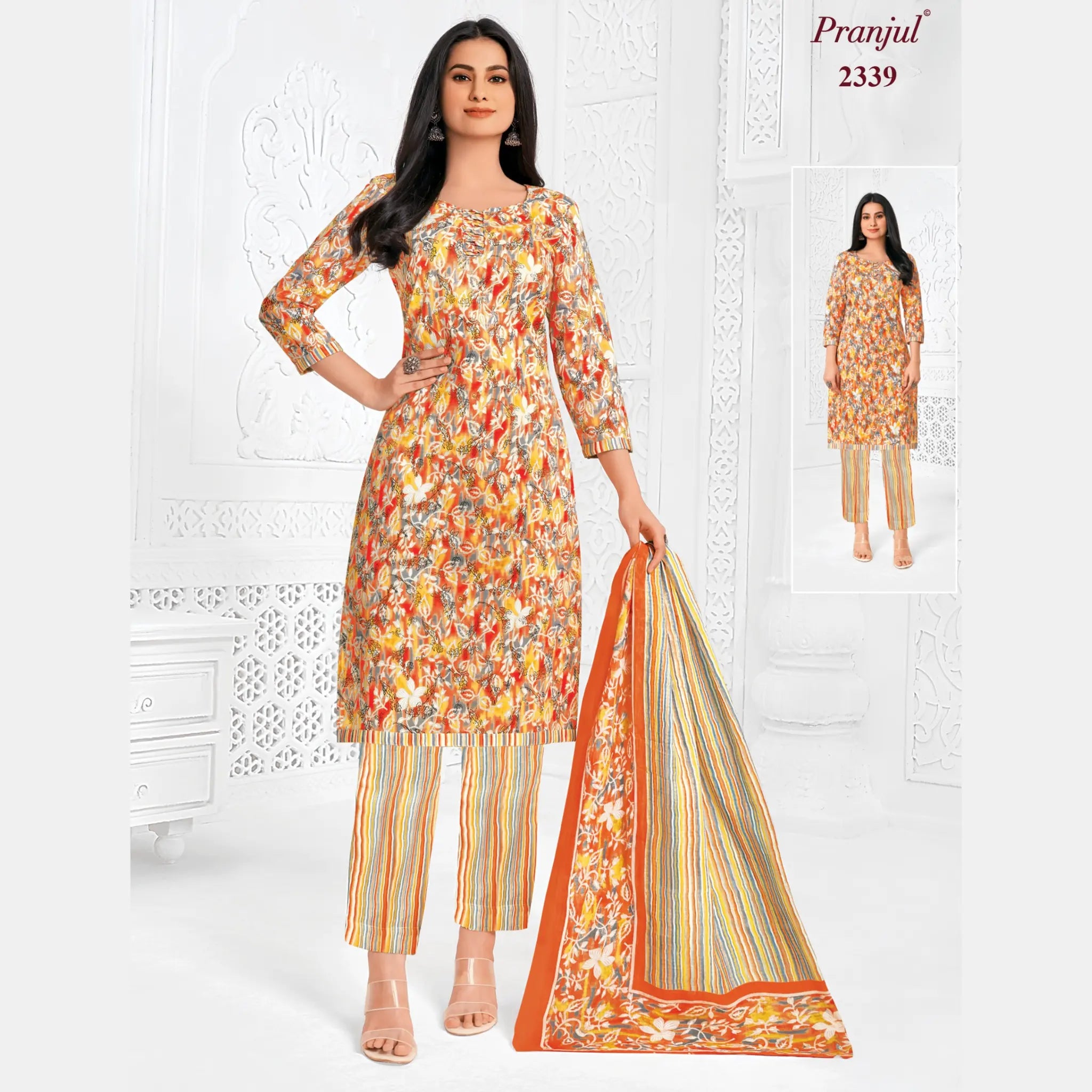 Pranjul Brand Pure Cotton Readymade Churidar - Straight Pant Model - P2339