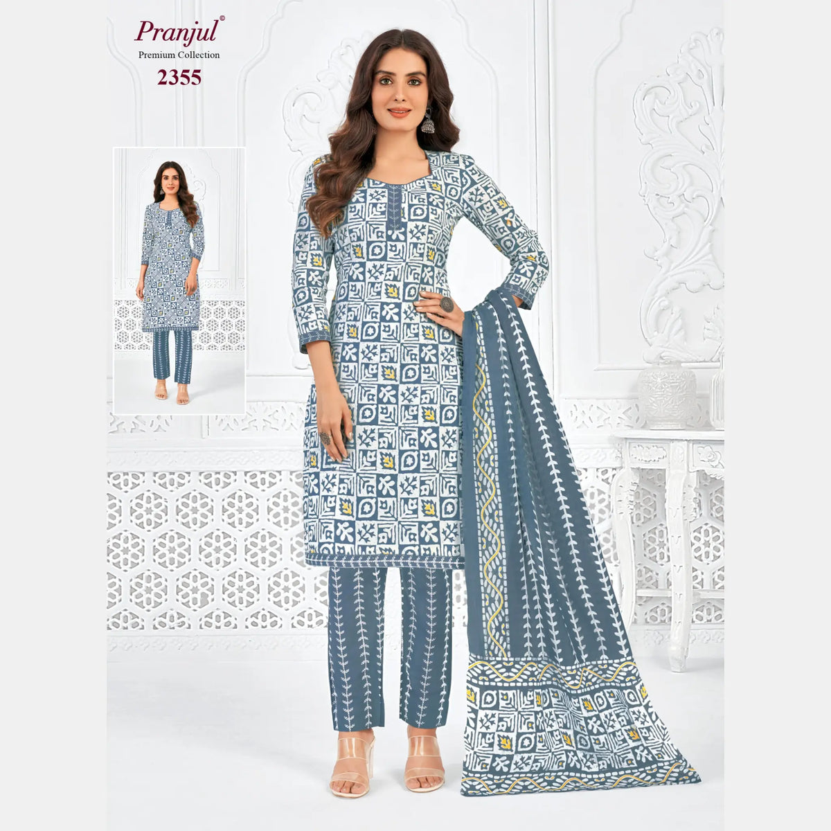 Pranjul Brand Pure Cotton Readymade Churidar - Straight Pant Model - P2355