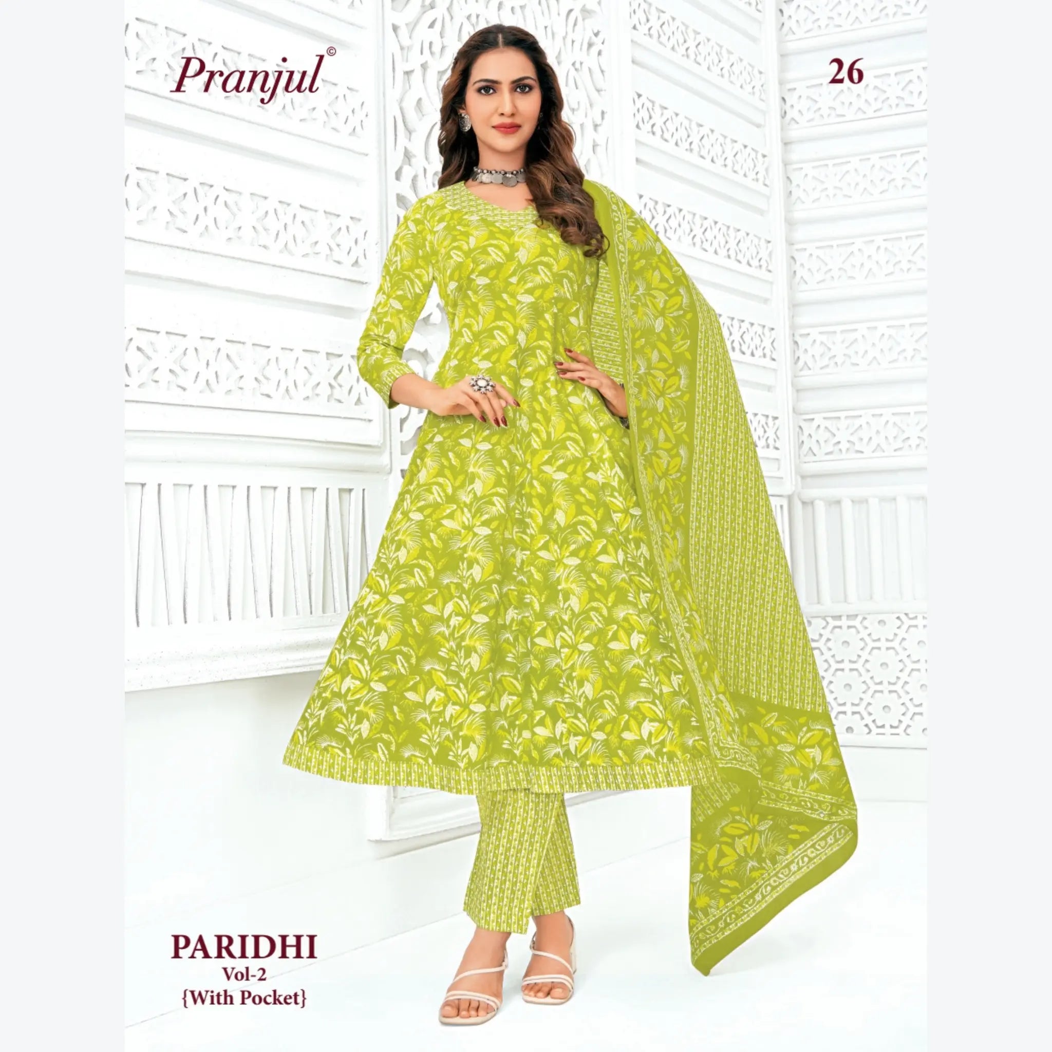 Pranjul Cotton Anarkali Salwar Suit Set - PA26