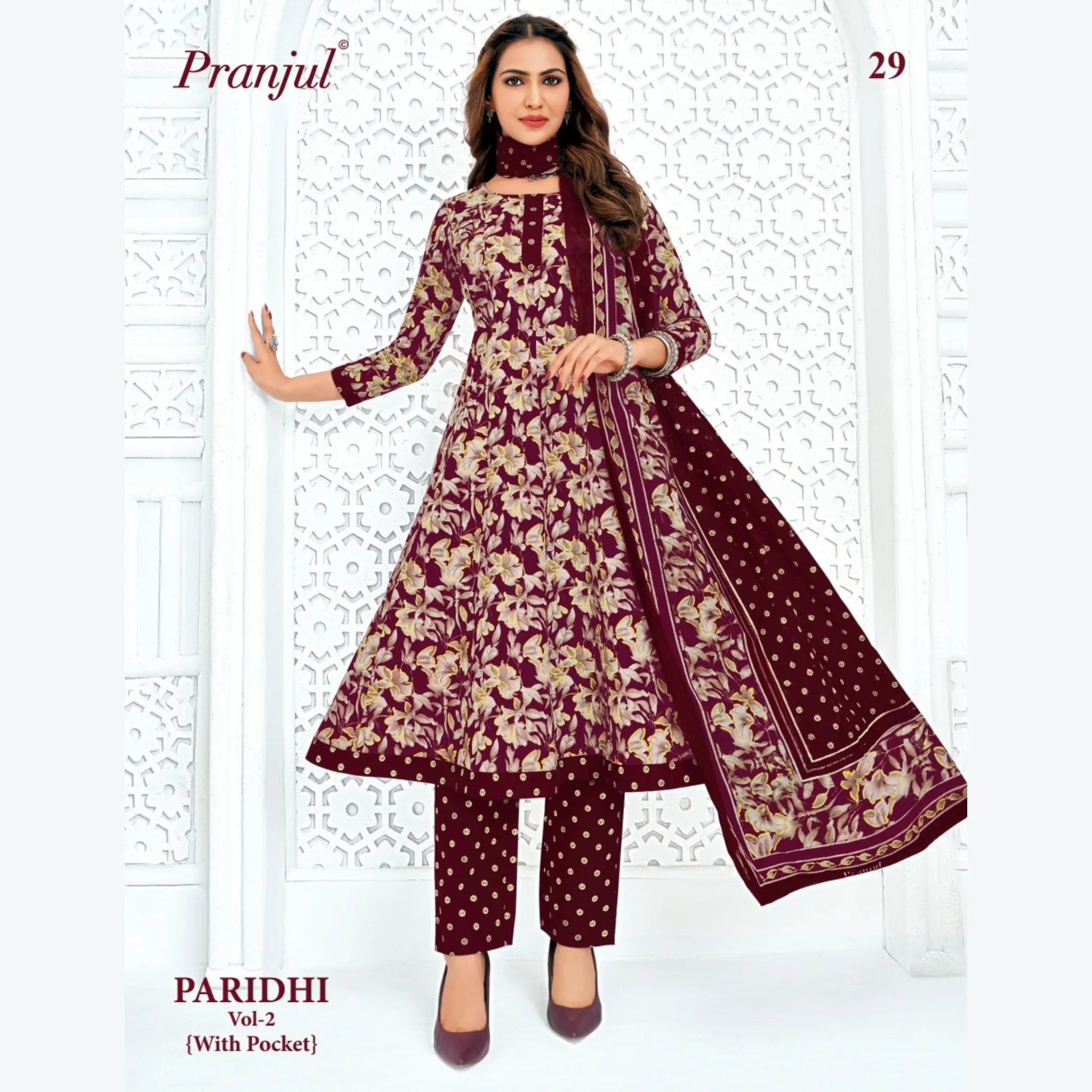 Pranjul Cotton Anarkali Salwar Suit Set - PA29